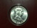 Сащ,1/2 Сребърен долар,1949 г.Франклин. UNC/AUNC++, снимка 1