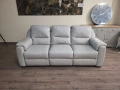 Италиански сив диван тройка Avola с електрически релакс механизъм, снимка 1