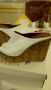 Бели чехли естествена кожа на висока платформа, снимка 1 - Сандали - 45199573