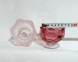 Свещници розово стъкло , снимка 10