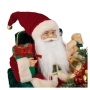 Реалистична коледна фигура Дядо Коледа в фотьойл с подаръци, звук и LED светлини, снимка 4