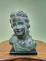 Уникален антикварен колекционерски френски керамичен авторски бюст , снимка 2
