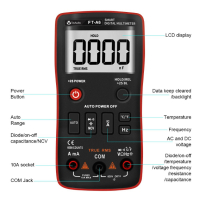 Мултиметър с бутони, TRUE RMS и автоматичен режим на измерване, снимка 5 - Друга електроника - 45010346