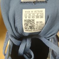 Чисто нови Мъжки спортни обувки Adidas ! кожа, бяло/синьо, 45 1/3 EU, снимка 3 - Маратонки - 45527741