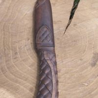 Нож с ръчна дърворезба, снимка 2 - Ножове - 45402412