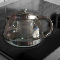 Стъклена кана за чай от неръждаема стомана с цедка за листа, снимка 2 - Аксесоари за кухня - 45751384