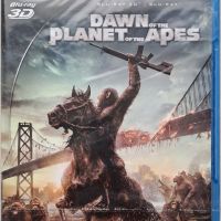 Блу Рей (Blu Ray) Зората на планетата на маймуните (3D 2D) 2 диска с БГ субтитри. Запечатан , снимка 1 - Blu-Ray филми - 21233301