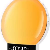 Будилник Светлина за събуждане, Радио с часовник Симулация на изгрев и залез, 14 цвята, снимка 5 - Други - 45889264