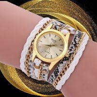 Дамски ръчен часовник тип гривна с верижки за увиване около китката. Цветове - бял или златен., снимка 4 - Дамски - 45835756