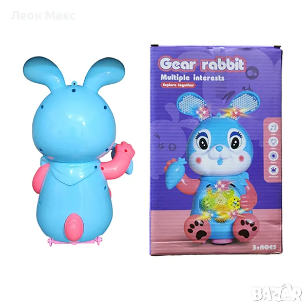 Заек с морков музикална прозрачна движи се играчка , снимка 1