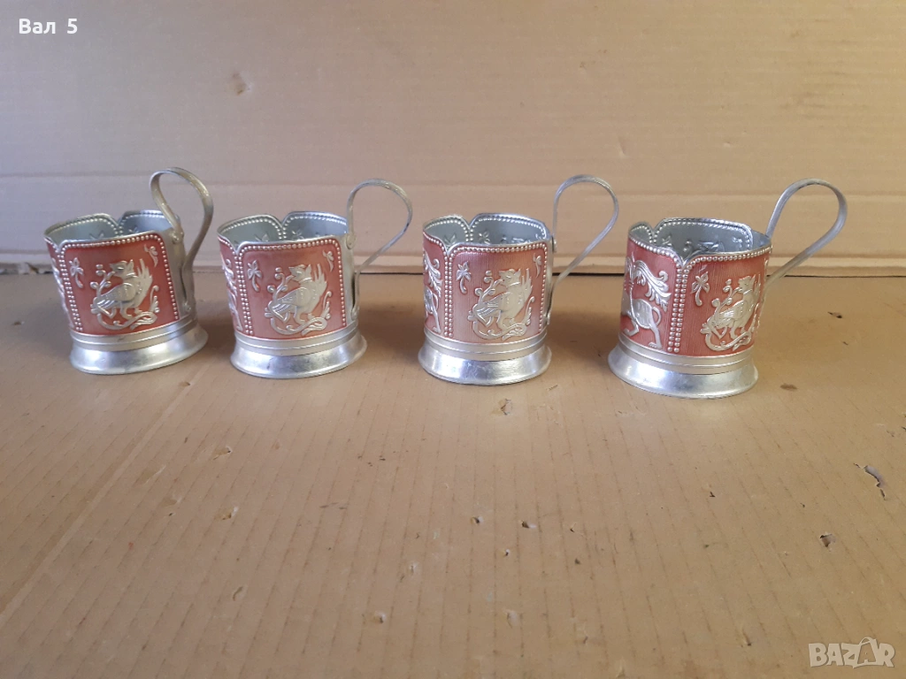 Стари красиви подстакани СССР - 4 броя, снимка 1
