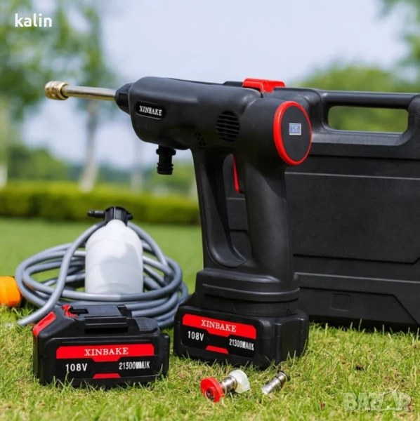 Акумулаторна водоструйка 48V – Пистолет за миене с LCD дисплей и 6 режима, снимка 1