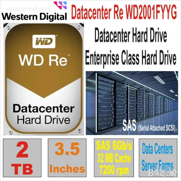 HDD3.5 SAS 2TB WD Datacenter Re WD2001FYYG, снимка 1