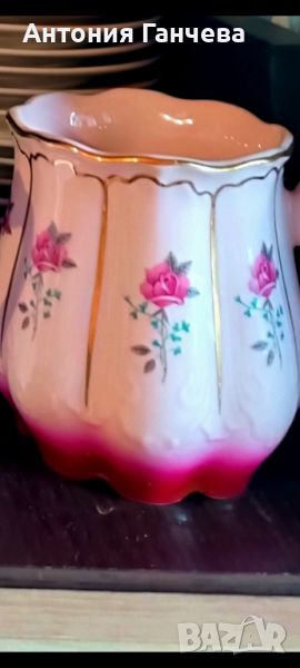Голяма чаша от карловарски розов порцелан , снимка 1
