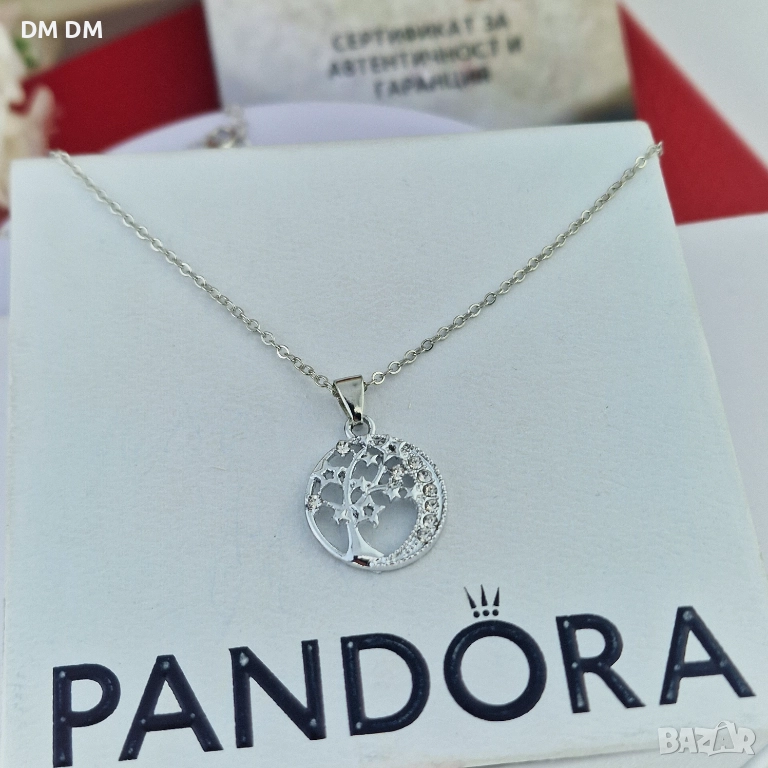 Колие „Дърво на живота – Сребърна светлина“ 🌳✨18к позлата! , снимка 1