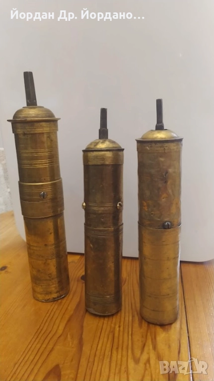 Стари турски мелнички  за кафе височина 25 см и 20 см, 1 бр за черен пипер, снимка 1