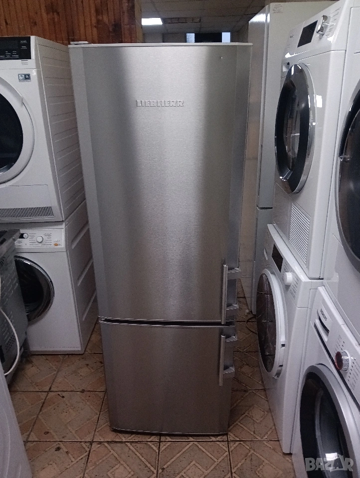 Иноксов комбиниран хладилник с фризер Liebherr с 2 години гаранция!, снимка 1