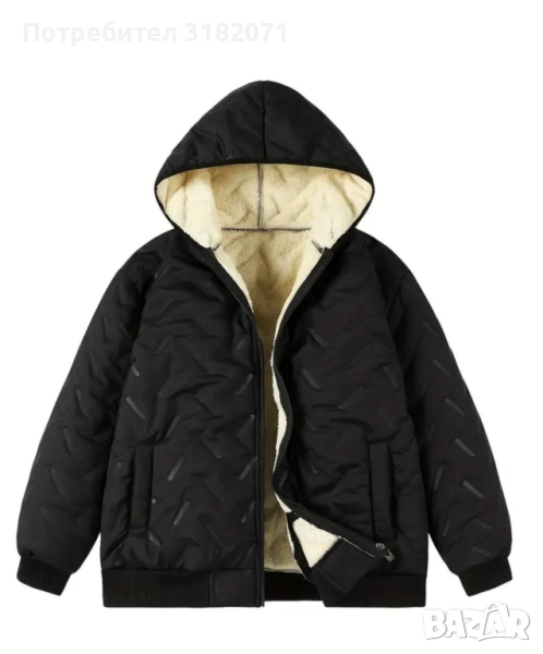 Мъжко зимно яке с качулка и топла подплата, снимка 1