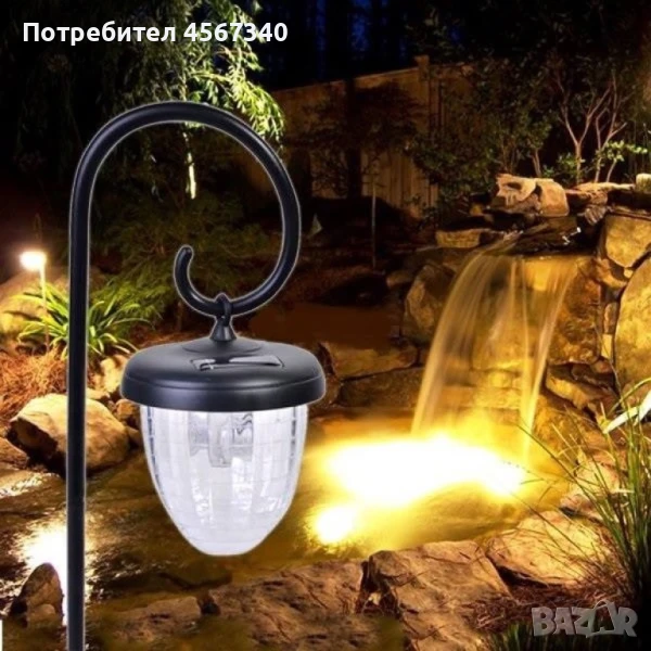 Соларна LED лампа с форма на жълъд, снимка 1