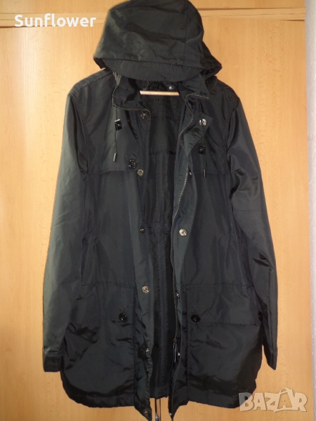 Оригинално мъжко черно дълго яке с качулка Burberry London , снимка 1