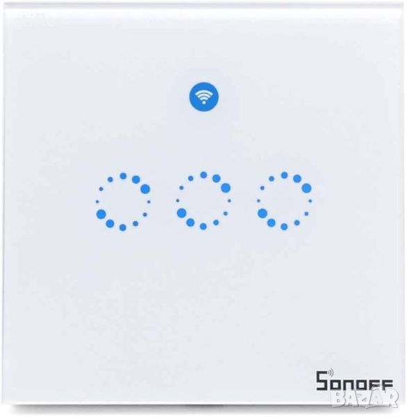  SONOFF T1 UK 2C WiFi  Двоен смарт ключ за осветление + RF 433, снимка 1