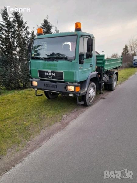 МАН самосвал с кран 4x4, снимка 1