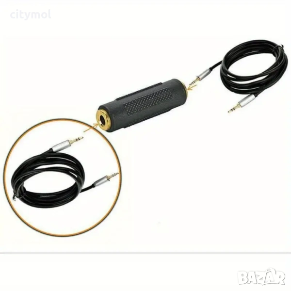 Адаптер 3.5 мм стерео жак (женски/женски), снимка 1