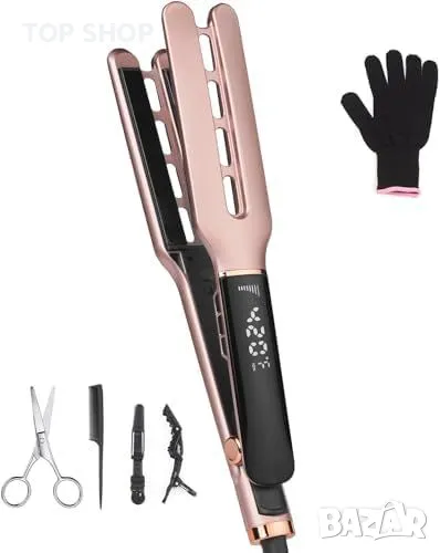 Нова преса Екстра Широк Уред за Изправяне на Коса с 10 Температурни Настройки, снимка 1