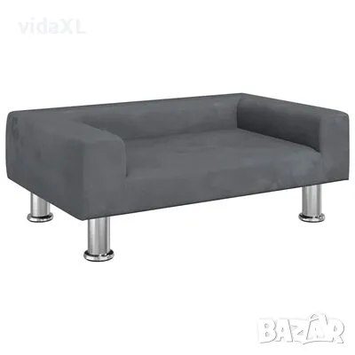 vidaXL Кучешко легло тъмносиво 70x45x26,5 см кадифе(SKU:171920）, снимка 1