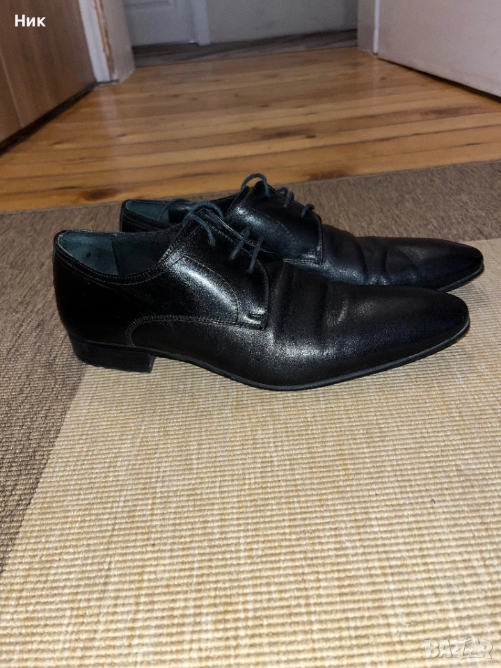 Мъжки черни кожени обувки, снимка 1