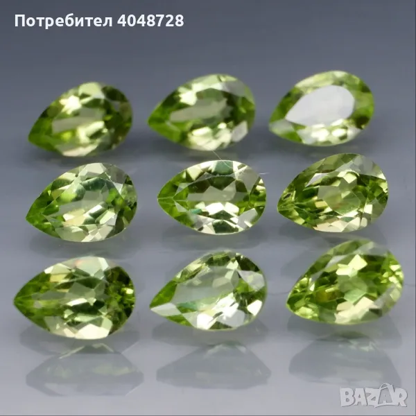 9бр. Естествен Перидот - 3.52ct. - Пакистан, снимка 1