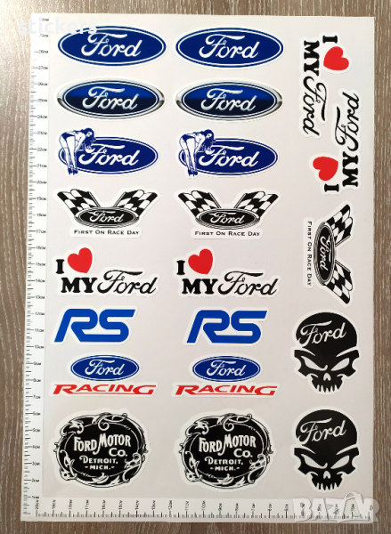 Стикери Форд Ford лист А4 - 21 бр общо Sticker, снимка 1