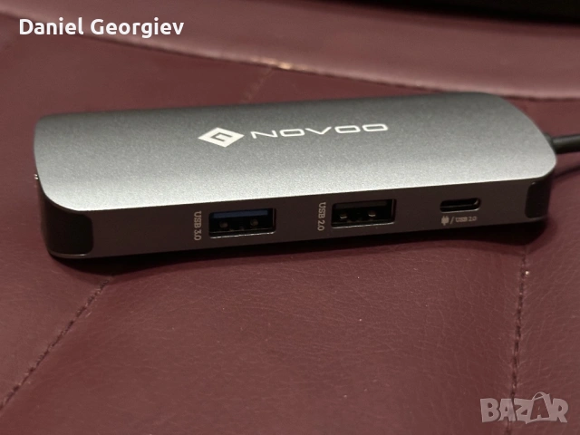 Нов USB Хъб 7 в 1 Novoo трансфер на данни със скорост 5 000 Mbps зареждане и прожектиране, снимка 3 - Друга електроника - 53676083