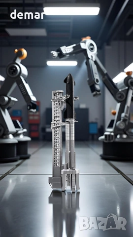 Метален 3D пъзел Piececool "Звезден кораб - ракета", модел за сглобяване, ниво на трудност 3, снимка 5 - Пъзели - 53281476