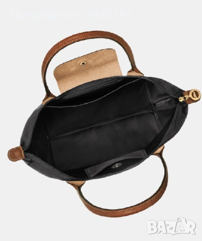 Longchamp – нова – с етикети, черна, М, дълги дръжки, снимка 7 - Чанти - 54266998