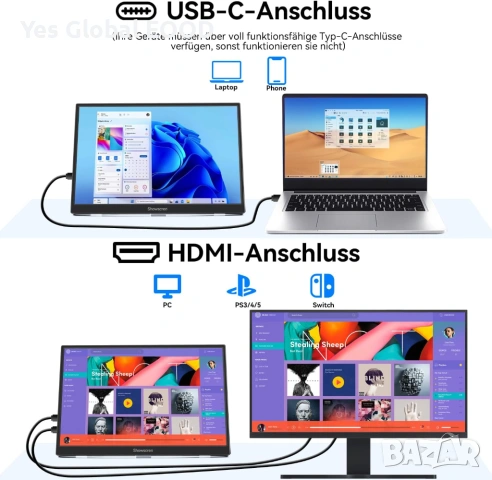 14" Touch монитор 1920x1200 IPS 100% sRGB, снимка 4 - Монитори - 53628640