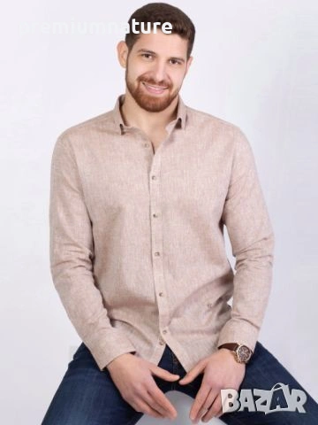 🏕️ ОФЕРТА → LTB / мъжка елегантна ленена риза ○, снимка 4 - Ризи - 53928031