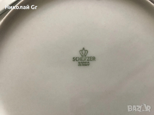 Порцеланова чиния произведено в Германия ръчно рисувани оригинална творба с подпис, снимка 4 - Декорация за дома - 54134485