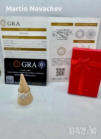 Сребърен пръстен с мойсанит (Диамант) 1.4 карата, снимка 2 - Пръстени - 53502900