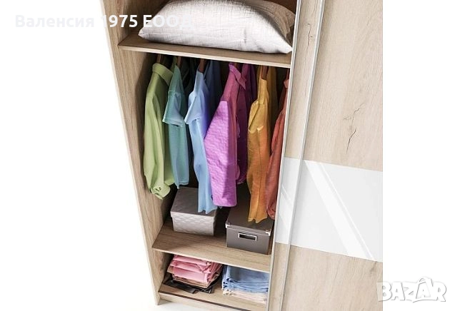 Гардероб с плъзгащи врати Сити 1034 сонома, орех или комбинация бяло/ арвен, снимка 14 - Гардероби - 46495474