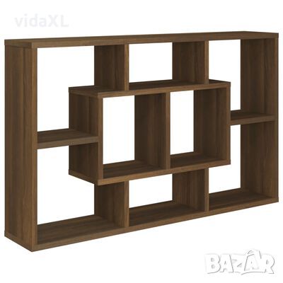 vidaXL Стенен рафт, кафяв дъб, 85x16x52,5 см, инженерно дърво(SKU:820462, снимка 1 - Други - 46173771