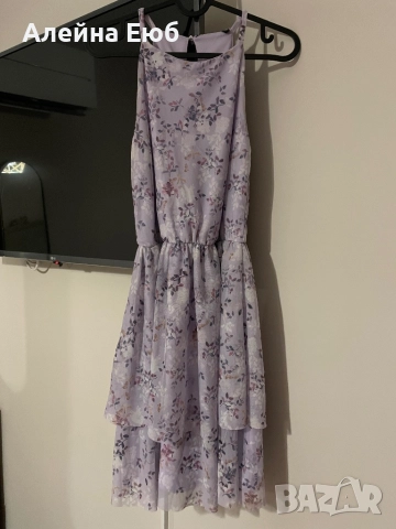 Пастелно лилава къса рокля