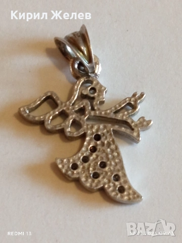 Сребърна висулка Ангел с инкрустирани кристали подходящ аксесоар за ежедневието 52585, снимка 8 - Колиета, медальони, синджири - 53069414