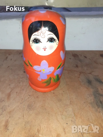 Матрьошка стара руска дарвена кукла 5 в 1, снимка 2 - Антикварни и старинни предмети - 54030827