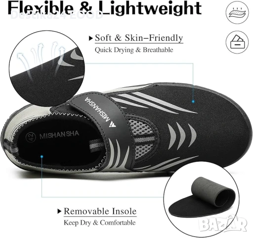 Аква Водни обувки Mishansha унисекс, бързосъхнещи, обувки за вода плаж, снимка 5 - Други - 53158854