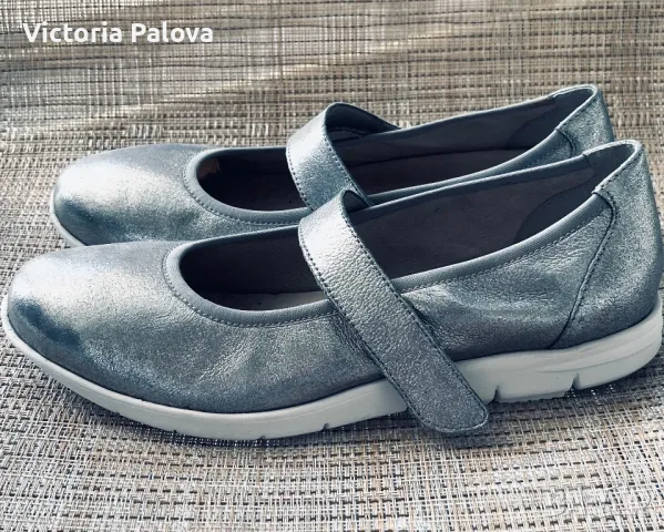 Разкошни кожени сребристи обувки  CAPRICE Германия, снимка 7 - Дамски ежедневни обувки - 50030364