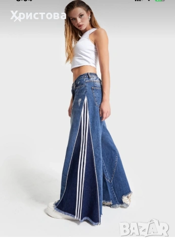 Страхотни дънки с бели кантове