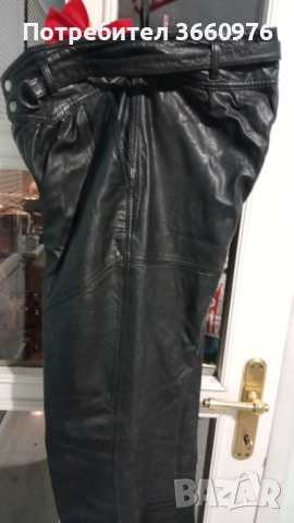 Мъжки черен панталон от естествена кожа, снимка 9 - Панталони - 52298458