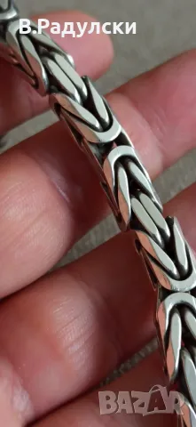 Две сребърни гривни и кръстче , снимка 5 - Гривни - 49751836