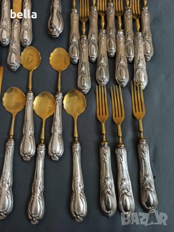 Ексклузивен антикварен десертен сервиз „Solingen“ – Сребро 800, снимка 5 - Антикварни и старинни предмети - 54043349